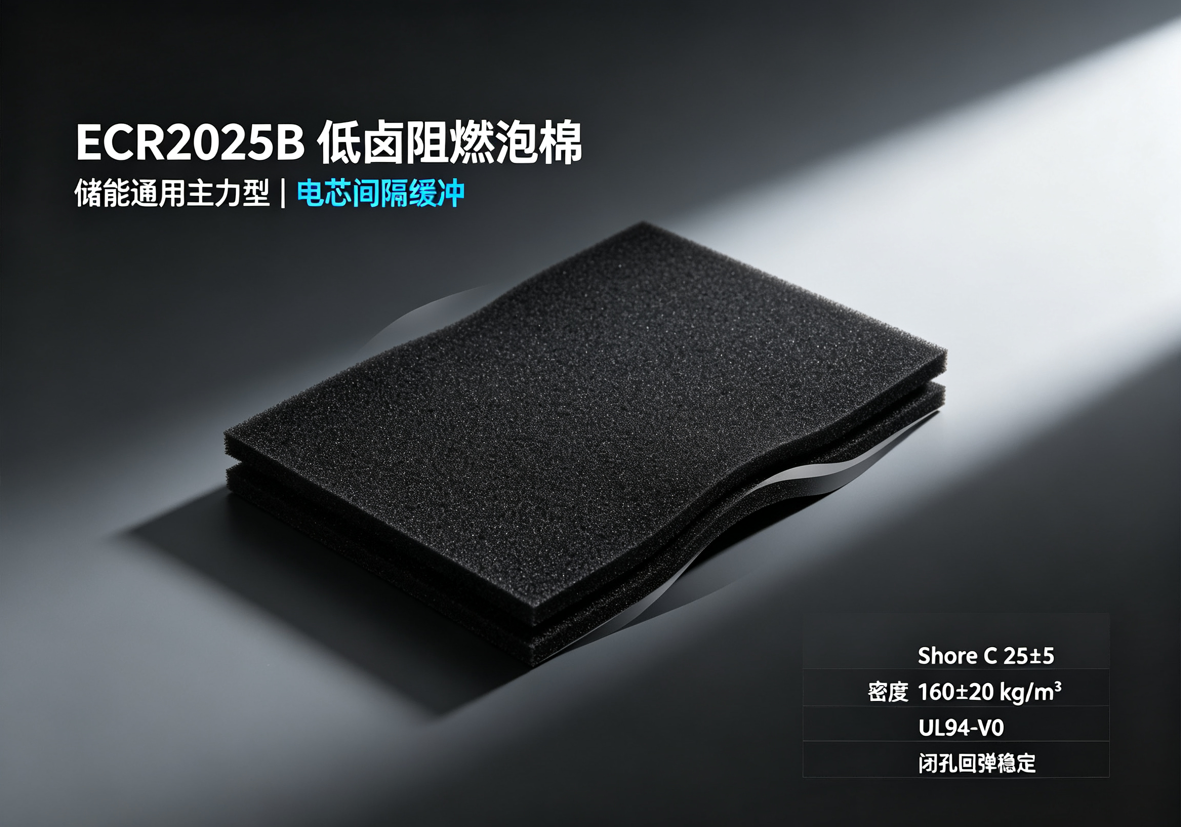 ECR2025B 泡棉｜低卤 V0 阻燃储能专用
