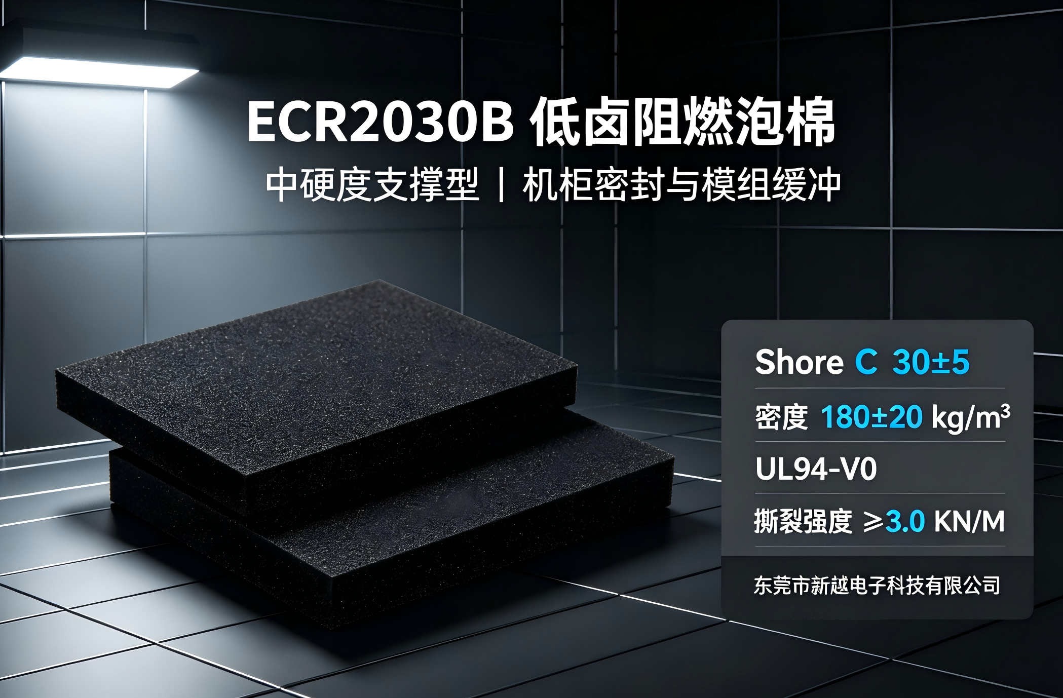 ECR2030B 泡棉｜低卤 V0 阻燃中硬度